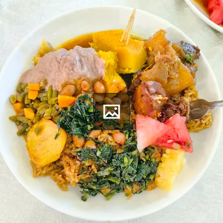 Colorful bowl with mixed foods