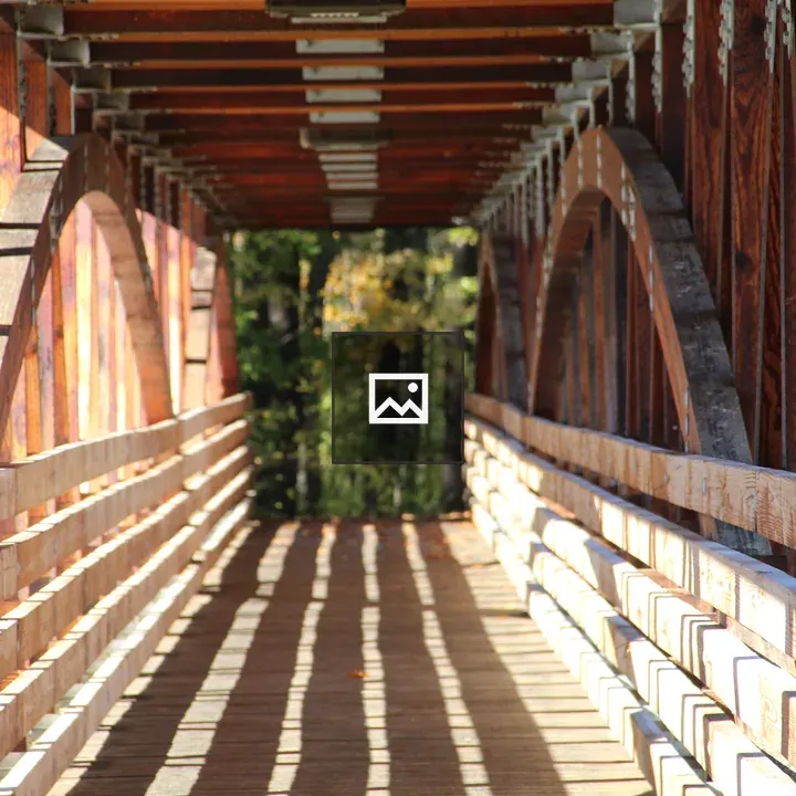 Wooden bridge over Grasse River
