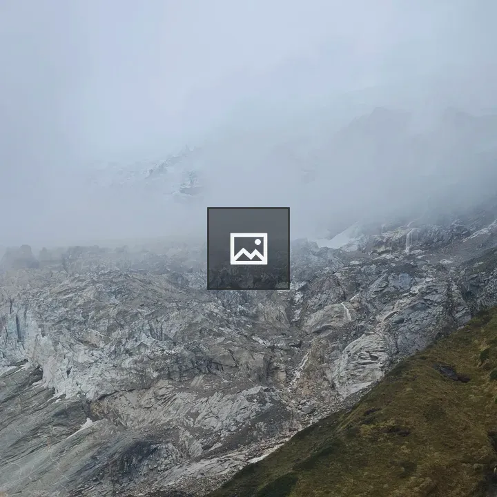 Mountain landscape with fog and cliffs