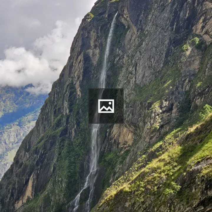 Waterfall on Green Cliff
