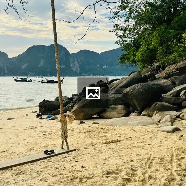 Wooden Swing on Beach