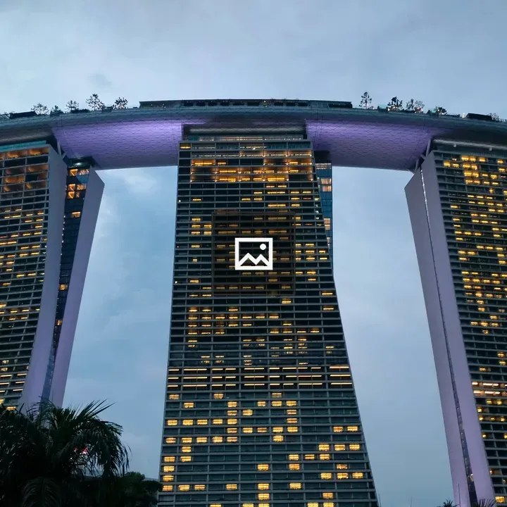 Modern high-rise towers at night