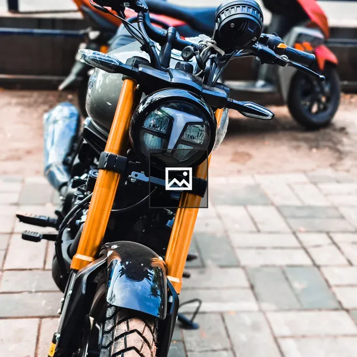 Front View of Black and Orange Motorcycle
