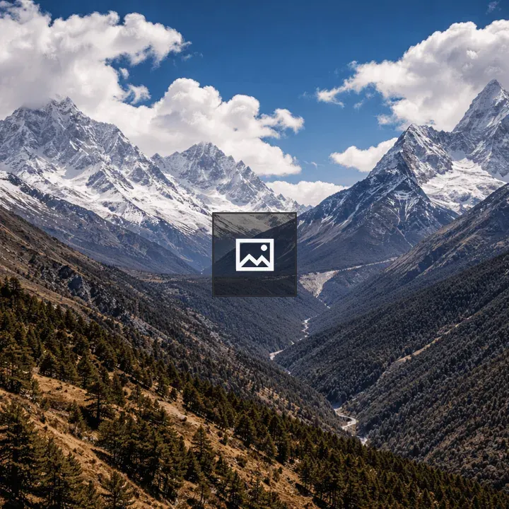 Himalayan Landscape with Snow Peaks