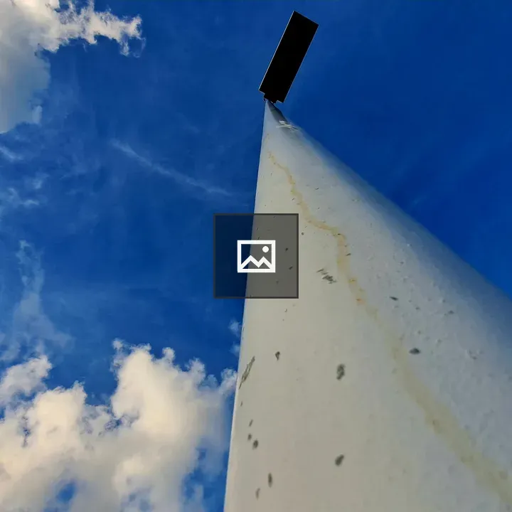 White solar post close-up