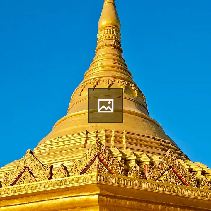 Golden pagoda dome close-up