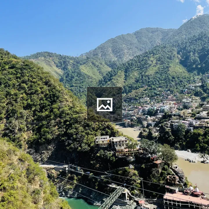 Scenic mountain town landscape