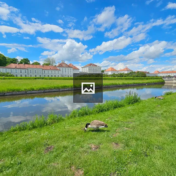 Nymphenburg Palace with Canal and Geese