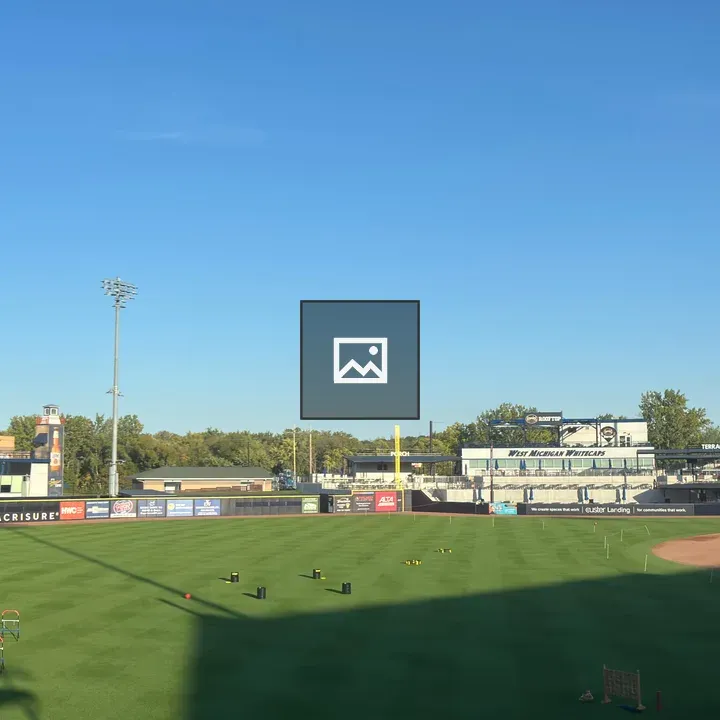 Baseball field in minor league stadium