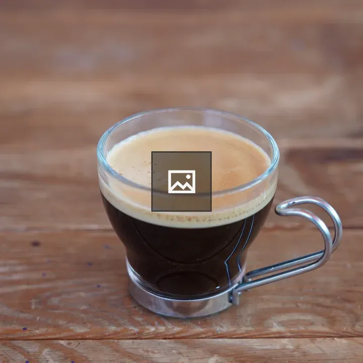 Espresso lungo in a glass cup