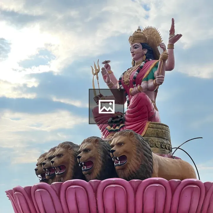 Durga statue on lotus base