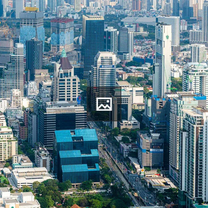 Aerial Bangkok city streets