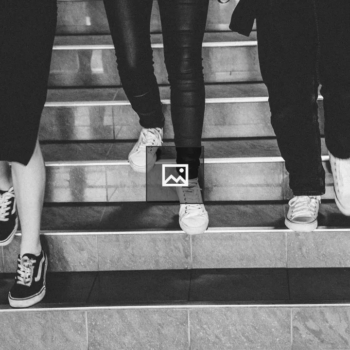 Students on School Staircase