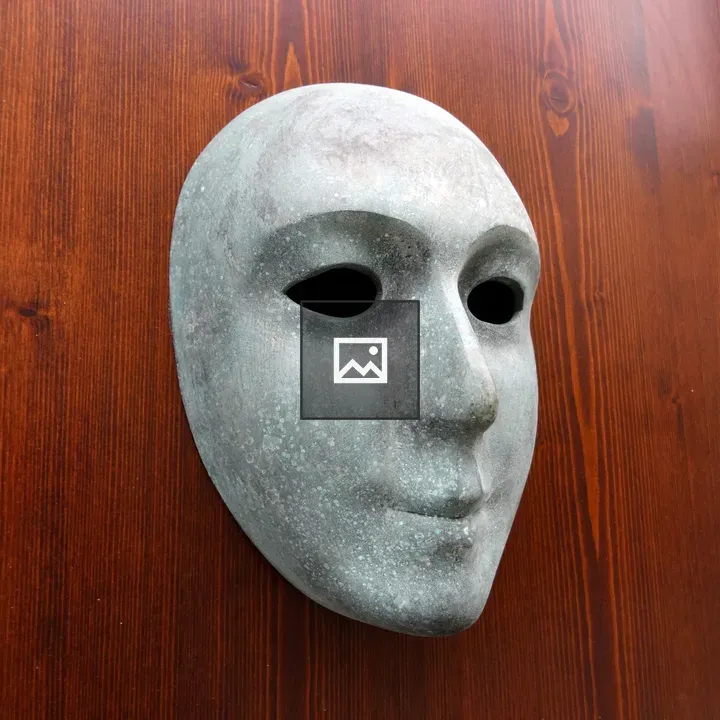 Mask with Wooden Background