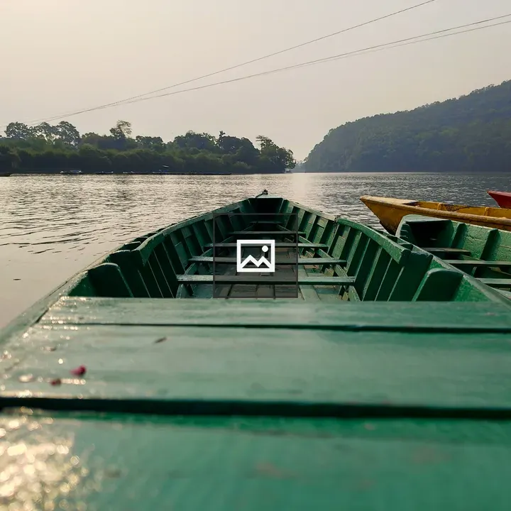 View from Inside a Green Boat