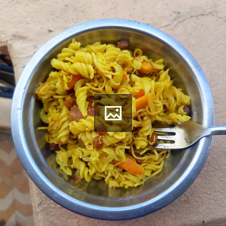 Pasta in a Stainless Bowl