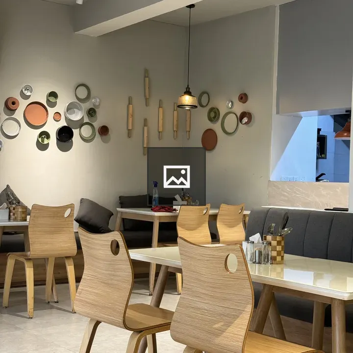 Modern cafe interior with chairs