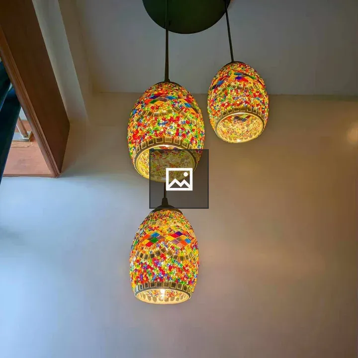 Colorful pendant lights mosaic pattern