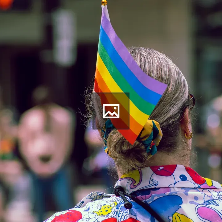 Person with Pride Rainbow Accessories