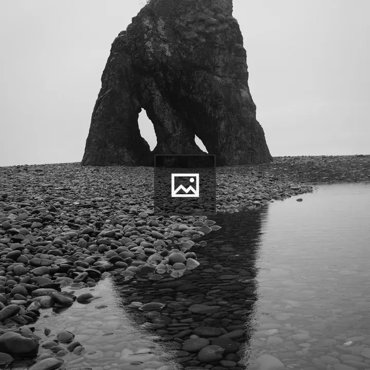 Reflection of a Boulder on Coastline