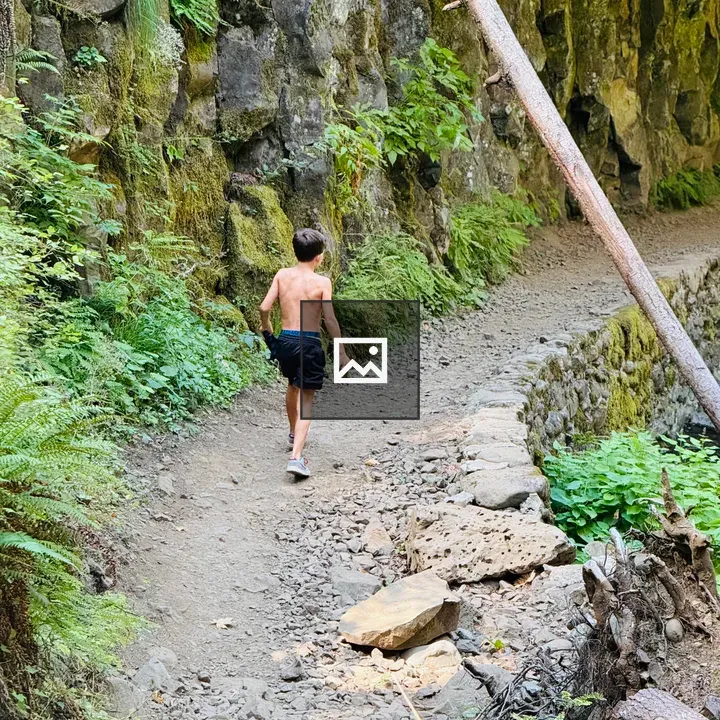 Boy on Forest Trail