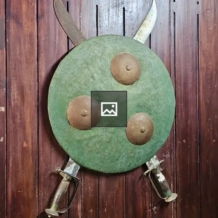 Green shield with crossed swords