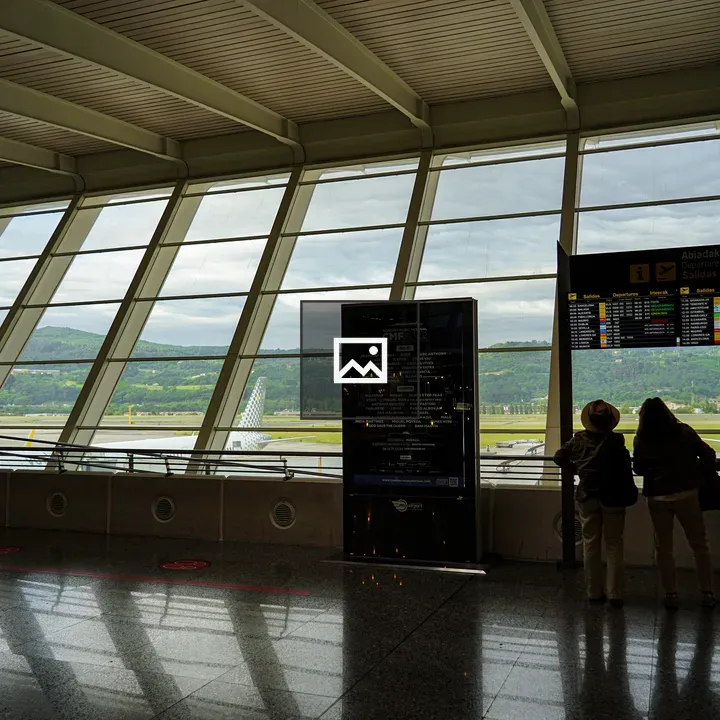 Arrivals panels at Bilbao airport