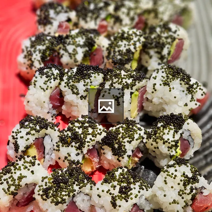 Fresh sushi rolls close-up