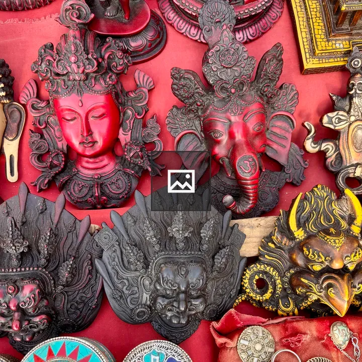 Red and Black Hindu Masks