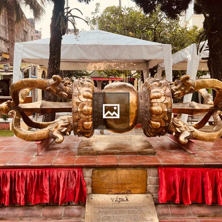 Brass Vajra Sculpture on Platform