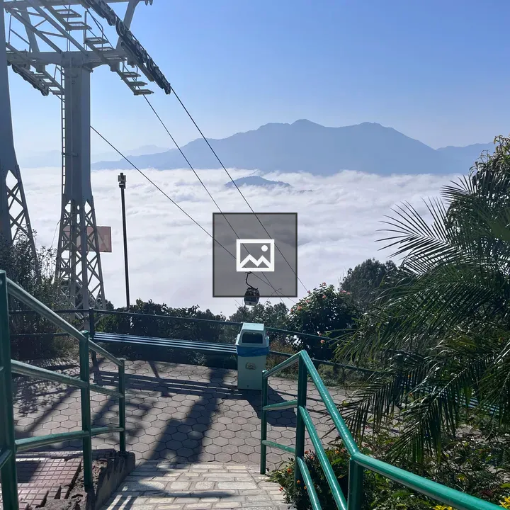 Cable car over cloud sea