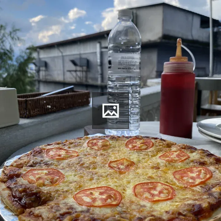 Freshly baked tomato pizza