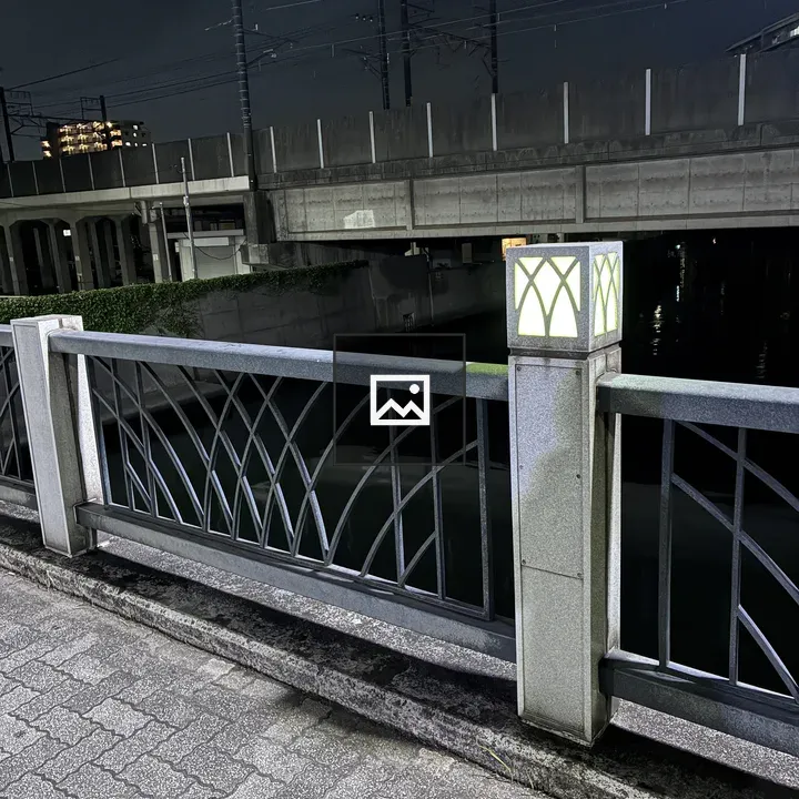 Nighttime bridge scene in Shin-Chiba Park