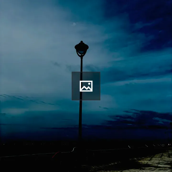 Public street lamp at night