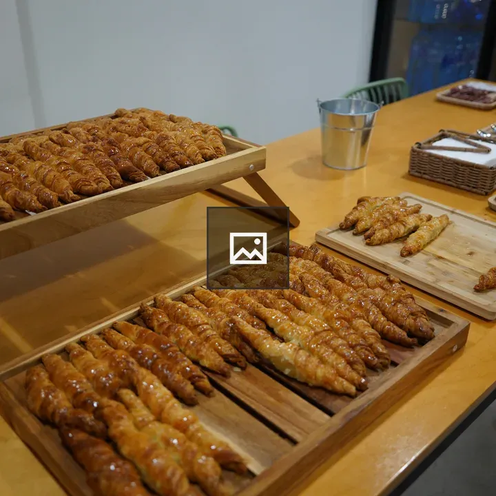 Freshly baked mini-croissants