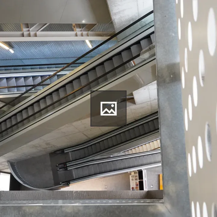 Escalators Inside Modern Building