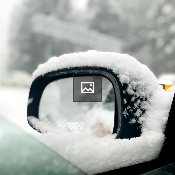 Car Side Mirror in Snow