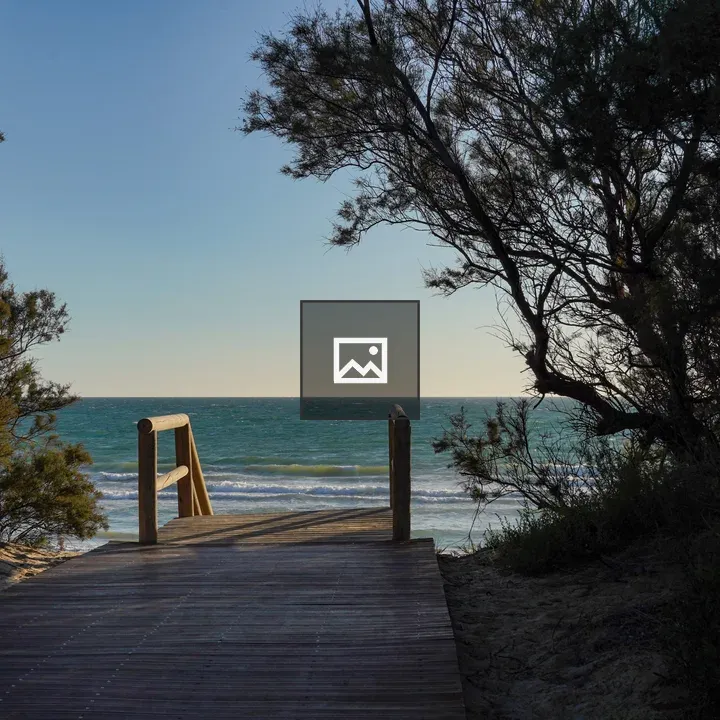 Wooden boardwalk to the beach