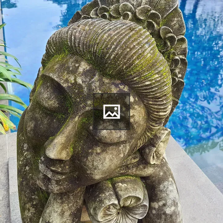 Moss on a statue head