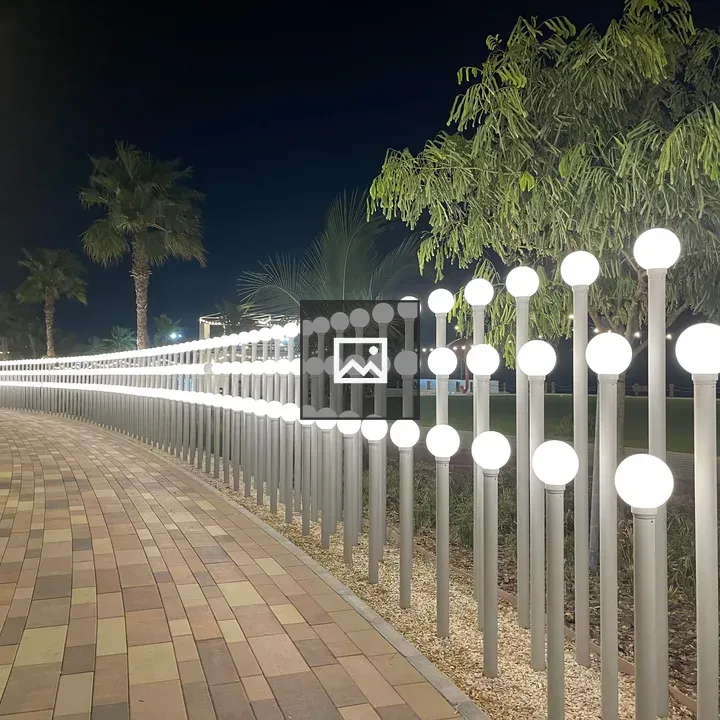 Stand of lights in a garden