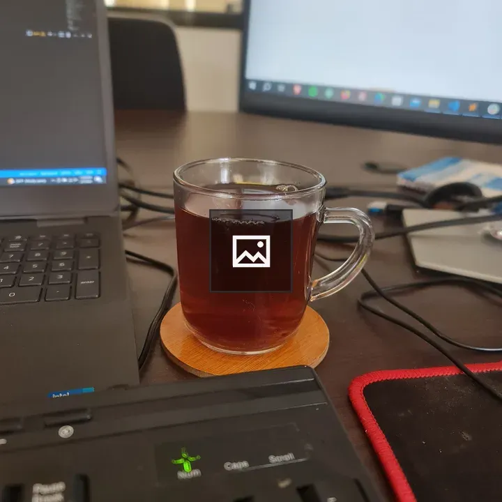 Black Tea on Desk Setup