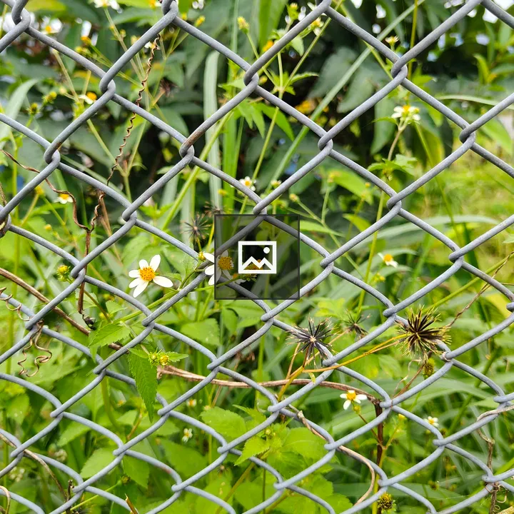 Gray metal chain-link fence