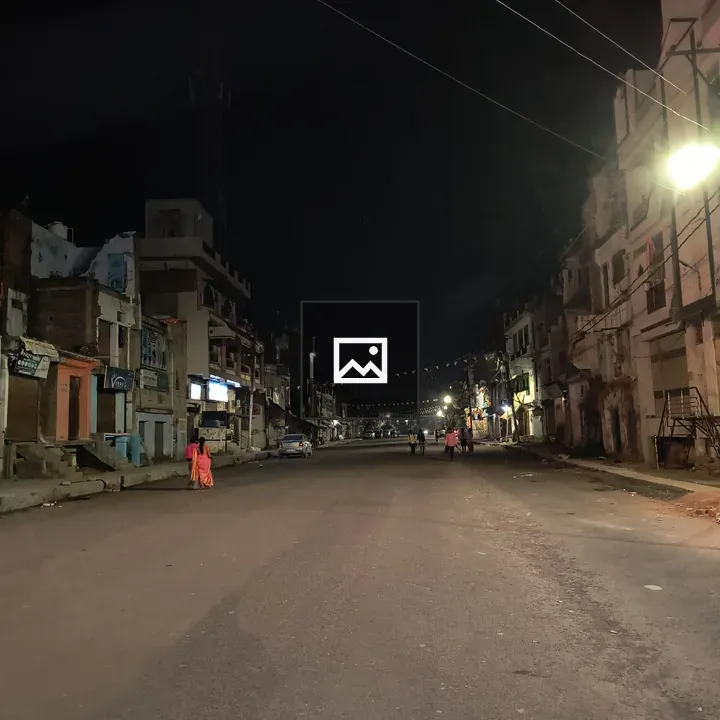 Night Street View With Pedestrians