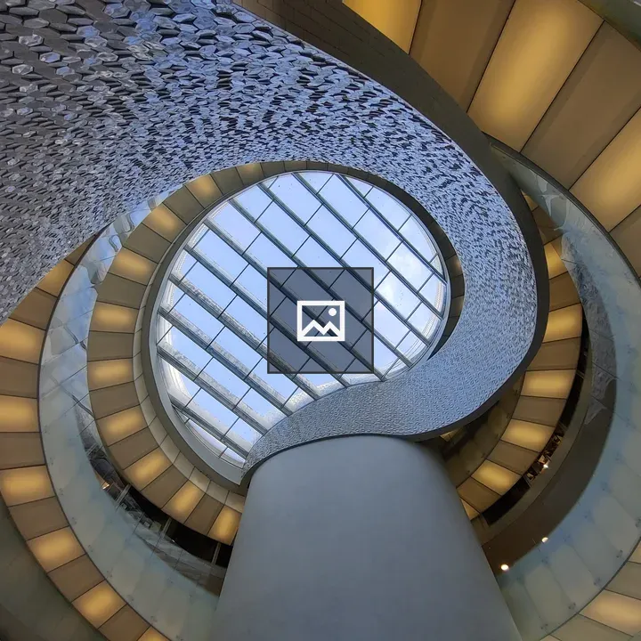 Interior circular design with skylight