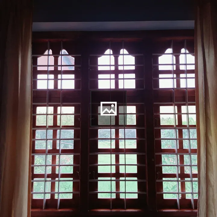 Old styled window with curtains