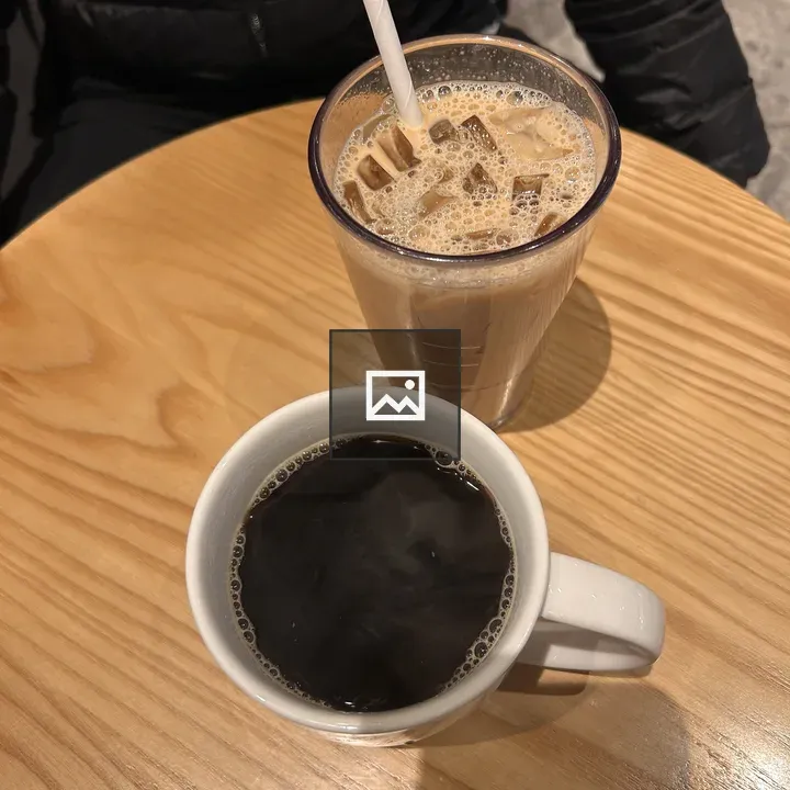 Two beverages on wooden table