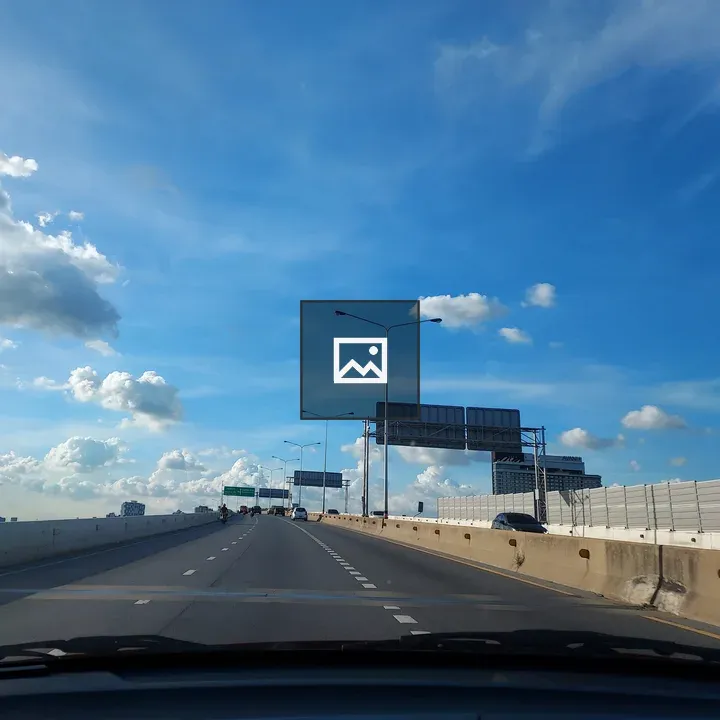 Highway in Thailand from Car Window
