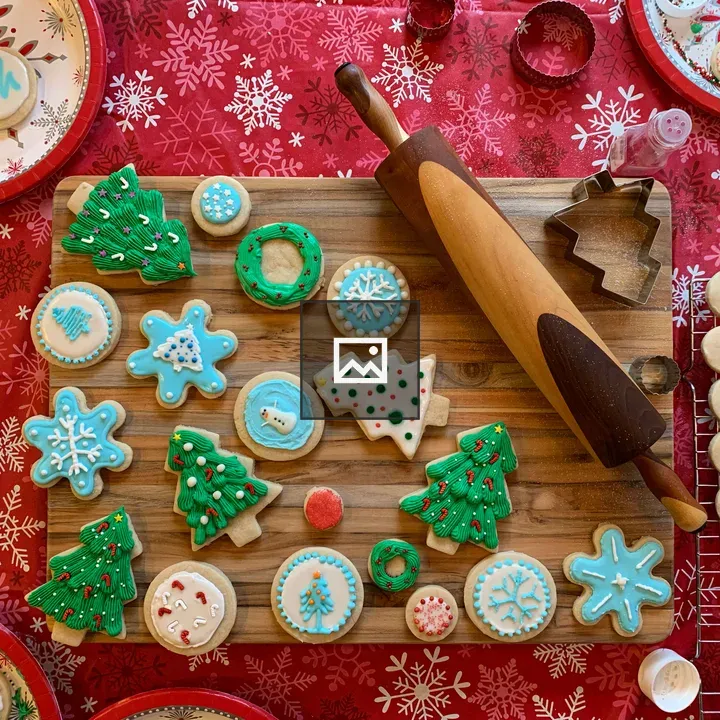 Colorful decorated sugar cookies