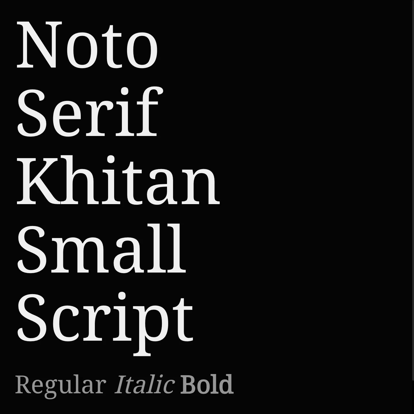 Noto Serif Khitan Small Script