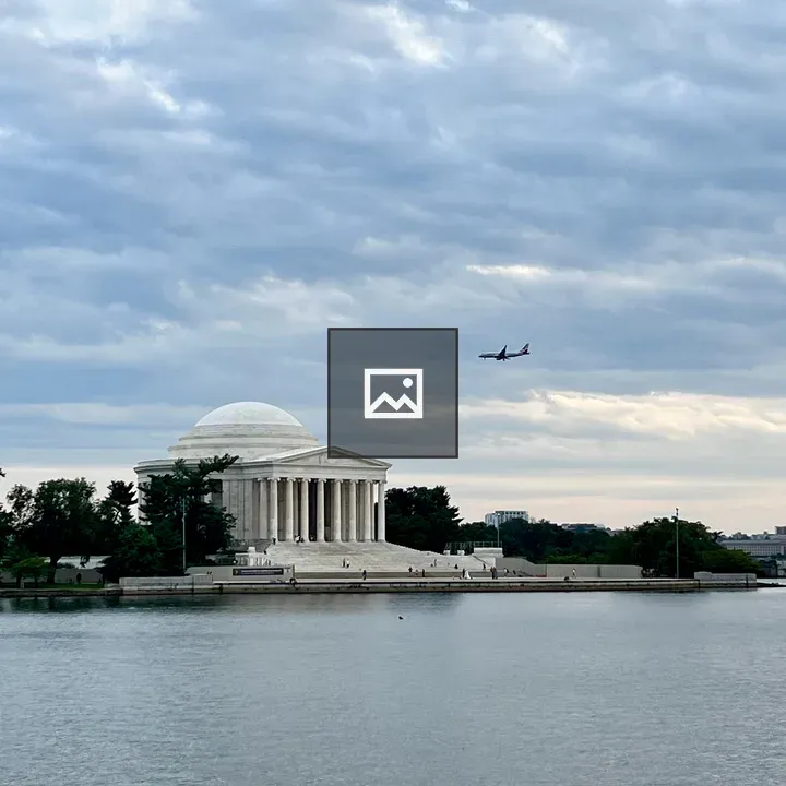 Plane over Jefferson Memorial